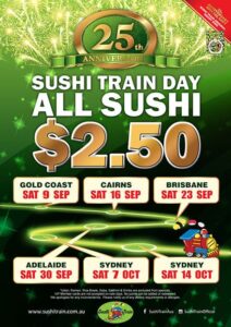 DEAL: Sushi Train - $2.50 Sushi for their 25th Anniversary 1