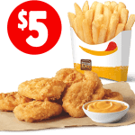 DEAL: Hungry Jack’s – $5 6 Nuggets + Medium Chips Pickup via App