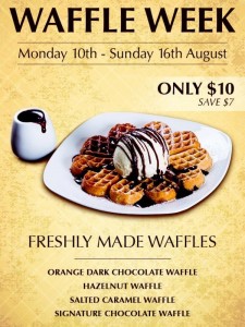 DEAL: $10 Waffles at Lindt Chocolate Cafés (10/8 to 17/8) - normally $17 1