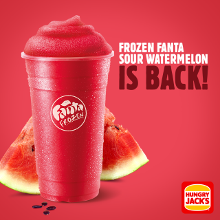 FAST FOOD NEWS: Frozen Fanta Sour Watermelon is back at Hungry Jack's 9