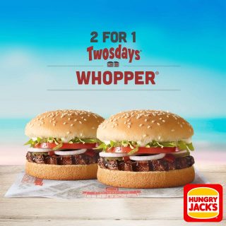 DEAL: 2 for 1 Whoppers at Hungry Jack's on Tuesdays (October Twosdays) 1
