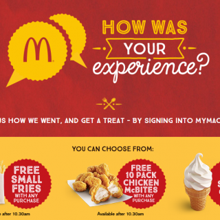 NEWS: McDonald's Feedback - Free Small Fries/Cone/Chicken Mcbites 1