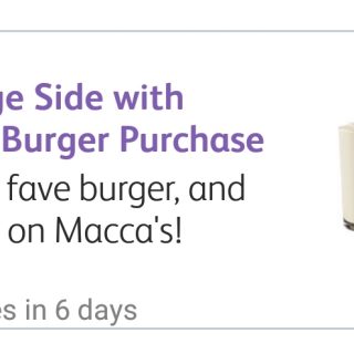 DEAL: McDonald's - Free Large Side with Selected Burger purchase on mymacca's app (until August 22) 8 DEAL: McDonald's - Free Large Side with Selected Burger purchase on mymacca's app (until August 22) 8