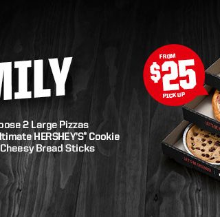DEAL: Pizza Hut $25 Family Treat Box (2 Large Pizzas, Hershey's Cookie & 10 Cheesy Bread Sticks) 3