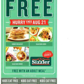 DEAL: Sizzler - Kids Eat Free and Free Taster Vouchers | Frugal Feeds
