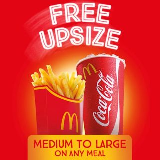 DEAL: McDonald's - Free Medium to Large Upsize on Any Meal (SA only) 3