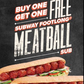 DEAL: Subway - Buy One Get One Free Footlong Meatball Sub (3 November 2016) 7 DEAL: Subway - Buy One Get One Free Footlong Meatball Sub (3 November 2016) 7