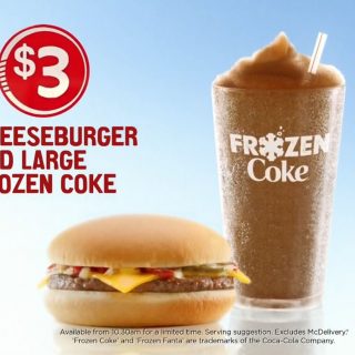 DEAL: McDonald's $3 Cheeseburger & Large Frozen Coke 6