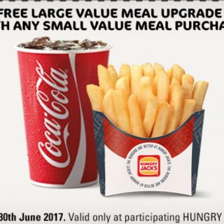 DEAL: Hungry Jack's Free Large Meal Upgrade Voucher (valid until 30 June 2017) 3