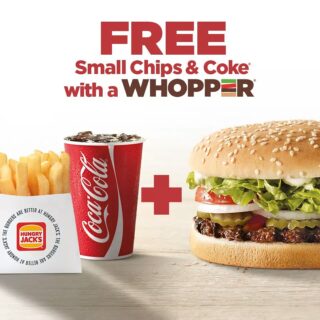DEAL: Hungry Jack's Free Small Chips & Coke with a Whopper 6 DEAL: Hungry Jack's Free Small Chips & Coke with a Whopper 6