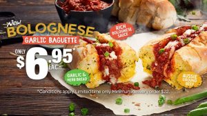 Dominos Bolognese Garlic Baguette
