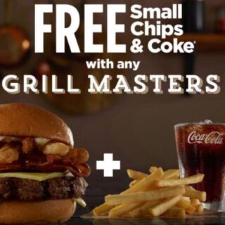 DEAL: Hungry Jack's Free Small Chips & Coke with Grill Masters Burger (starts 7 March 2017) 1 DEAL: Hungry Jack's Free Small Chips & Coke with Grill Masters Burger (starts 7 March 2017) 1