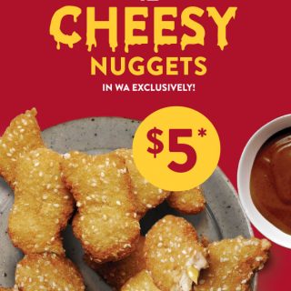 DEAL: Red Rooster - 12 Cheesy Nuggets for $5 + 2 Rooster Rolls for $10 (WA only) 1