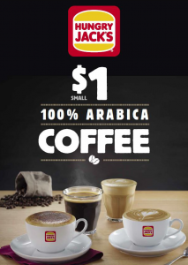 DEAL: Hungry Jack's $1 Small Arabica Coffee 3