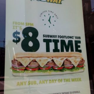DEAL: Subway - Any Footlong for $8 after 5pm (QLD) / Buy One Get one Free (VIC) 4