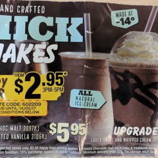 NEWS: Domino's Thickshakes for $5.95 ($2.95 Happy Hour) 9