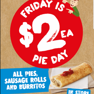 DEAL: $2 Pies, Sausage Rolls & Burritos at 7-Eleven on Friday Pie Day (starts 2 June 2017) 3