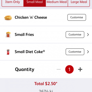 DEAL: McDonald’s ~$2.50 Chicken 'n' Cheese Meal using mymacca's app 10