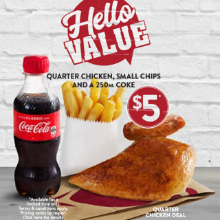 DEAL: Red Rooster - $5 Half Rippa Roll Deal with Chips and Coke 5