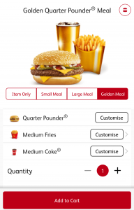 DEAL: McDonald’s $5 Medium Quarter Pounder Meal (Free Fries & Coke) using mymacca's app 3