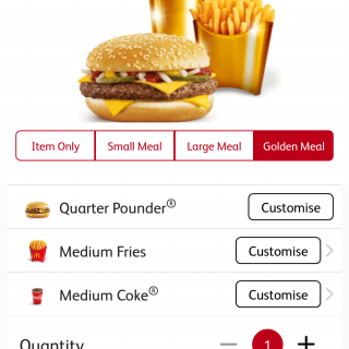 DEAL: McDonald’s $5 Medium Quarter Pounder Meal (Free Fries & Coke) using mymacca's app 1