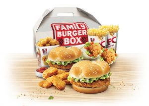 DEAL: KFC Family Burger Box (2 Burgers, 2 Twisters, 2 Large Chips, 6 Nuggets & Popcorn Chicken) 3