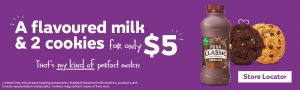 DEAL: Subway - Flavoured Milk & 2 Cookies for $5 13