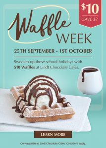 DEAL: $10 Waffles at Lindt Chocolate Cafés during Waffle Week (until 1 October) 3