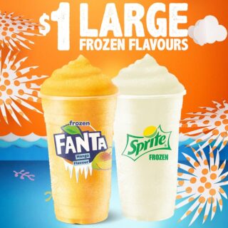 DEAL: Hungry Jack's $1 Large Frozen Coke, Frozen Sprite & Frozen Fanta 4 DEAL: Hungry Jack's $1 Large Frozen Coke, Frozen Sprite & Frozen Fanta 4