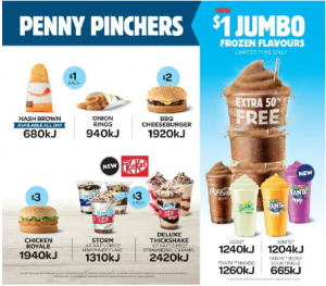 DEAL: Hungry Jack's New Penny Pinchers Menu from 24 October 2017 1