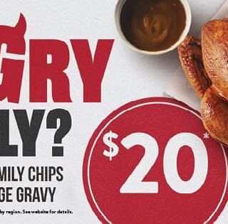 DEAL: Red Rooster - Whole Chicken, Family Chips, Large Peas & Large Gravy for $20 4 DEAL: Red Rooster - Whole Chicken, Family Chips, Large Peas & Large Gravy for $20 4