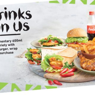 DEAL: Nando's Peri-Perks - Free 600ml Coke Variety with Burger, Wrap or Pita purchase 1