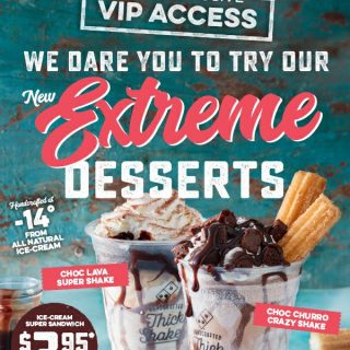 NEWS: Domino's New Extreme Desserts - Lava Cake Shake, Choc Brownie Churros Shake, Stroopwafel Ice Cream Sandwich 3