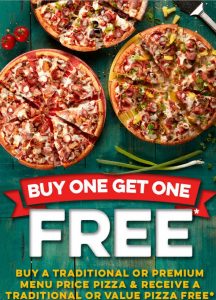 DEAL: Domino's Buy One Get One Free Pizzas (until March 4) 3