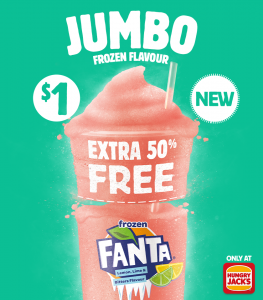 DEAL: Hungry Jack's $1 Jumbo Frozen Fanta Lemon Lime & Bitters 3