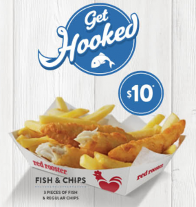DEAL: Red Rooster $10 Fish & Chips (3 Pieces Fish & Regular Chips) 3