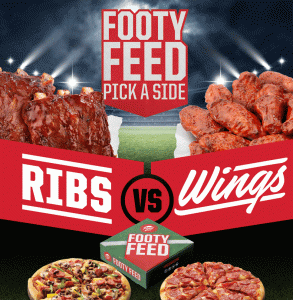 DEAL: Pizza Hut $29.95 Footy Feed (2 Large Pizzas & 10 Wings or Half Rack Pork Ribs) 3
