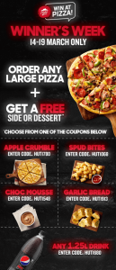 DEAL: Pizza Hut - Free Side or Dessert with any Large Pizza (until 19 March) 3