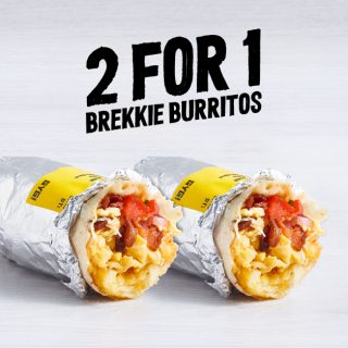 DEAL: Guzman Y Gomez - Buy One Get One Free Brekkie Burritos (April 16 to 18) 4