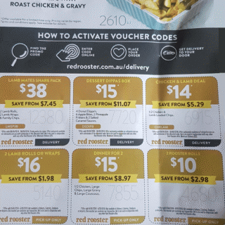 DEAL: Red Rooster - New Vouchers valid until 6 May 2018 7 DEAL: Red Rooster - New Vouchers valid until 6 May 2018 7