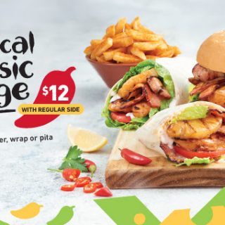 DEAL: Nando's - $12 Tropical Classic Burger, Wrap or Pita & Regular Side 9