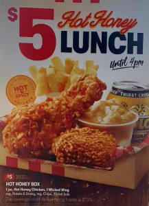 DEAL: KFC $5 Hot Honey Lunch (selected NSW stores) 3