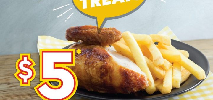 DEAL: Chicken Treat - $5 Quarter Chicken & Chips until 4pm (until 23 August 2022) 1