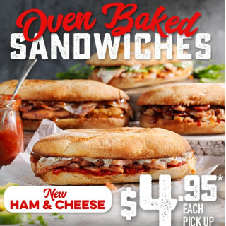 DEAL: Domino's $4.95 Ham & Cheese Oven Baked Sandwich 10