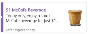 DEAL: McDonald’s $1 Small McCafe Coffee using mymacca's app (1 October 2019) 1