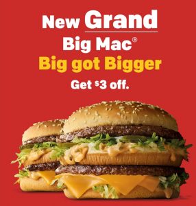 DEAL: McDonald’s $3 off Grand Big Mac using mymacca's app (until June 27) 3