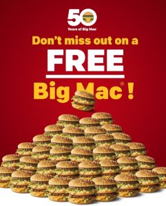 DEAL: McDonald’s Free Big Mac using mymacca's app (May 28) 3