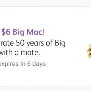 DEAL: McDonald’s 2 Big Macs for $6 using mymacca's app (until June 20) 1
