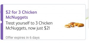 DEAL: McDonald’s - 3 Nuggets for $2 using mymacca's app (until March 20) 3