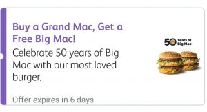 DEAL: McDonald’s - Free Big Mac when you buy a Grand Big Mac using mymacca's app (until July 4) 3